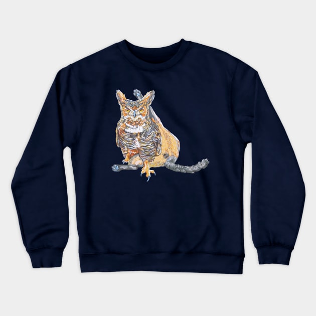 Owl Cat Crewneck Sweatshirt by RaLiz